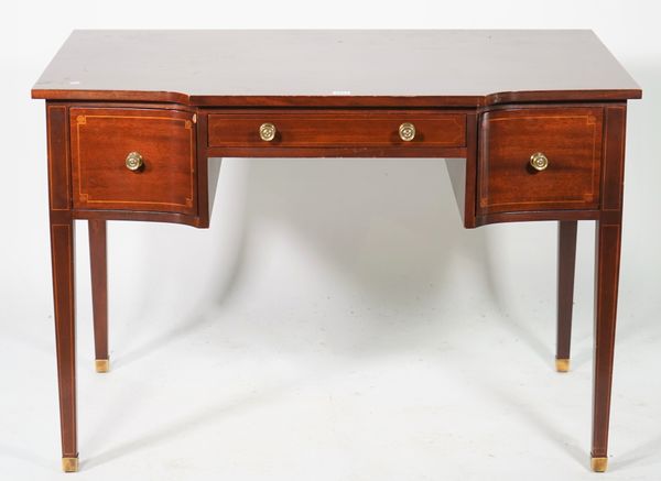 Baker Furniture, 'Historic Charleston Reproductions'; a Regency single mahogany breakfront side table, with three drawers, on tapering square supports