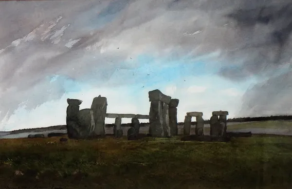 Michael Felmingham (20th century), Stonehenge, watercolour, signed, 28cm x 43cm.Provenance; purchased from the R.A November 1984 £160.