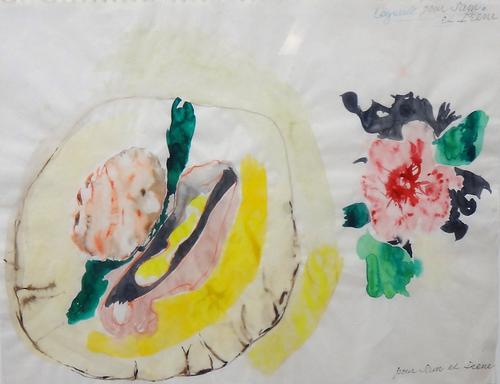 Raymond Legueult (1898-1971), Nature Morte, watercolour over pencil, inscribed Pour Sam et Irene, 41cm x 54cm. DDS