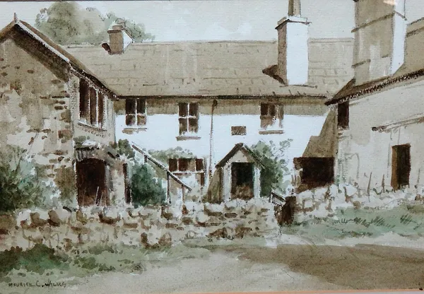 Maurice Canning Wilks (1910-1984), Study Hawkshead, Lake District, England; The Square, Cuyshendon, Co. Antrim, two watercolours, both sgned, the larg