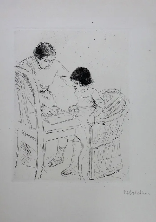 A group of five figurative etchings, including works signed R.Grossmann, Jurgen and others, four indistinctly signed, all unfamed, various sizes, (5).