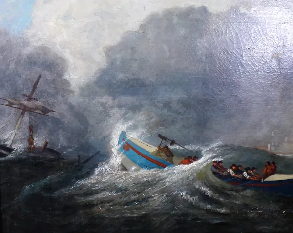 English School (19th century), The Shipwreck, oil on canvas, 55cm x 71cm.