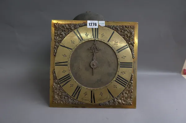 A George III 30 hour longcase clock movement by Taylor Petworth with 10" square brass dial, striking the hour on a bell.