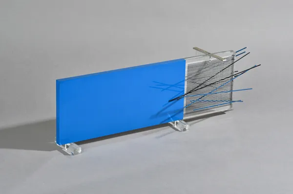 Jesús Raphael Soto , (Venezuelan 1923-2005) Hannover 1968 plexiglass metal screen print and nylon thread, vibration sculpture, ltd edition 194/200, si