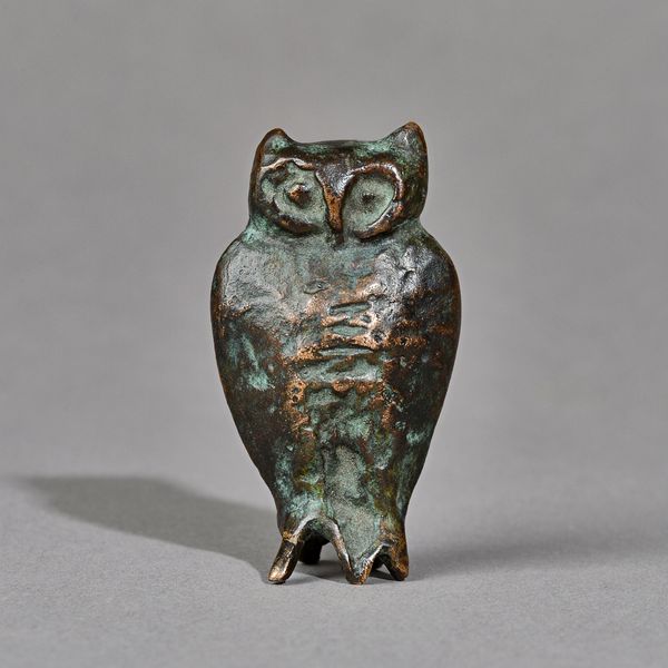 After Diego Giacometti (1902-1985), Le Hibou patinated bronze owl, unsigned, 6.5cm high.  Illustrated