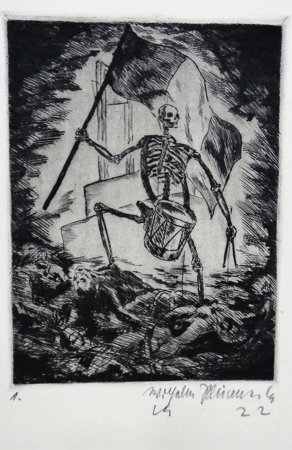 Continental School (20th century), Figure subjects, a group of four etchings, indistinctly signed, all unframed, each 15cm x 11cm.(4)