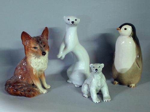 Animalier figures, mostly porcelain, to include; Russian and other countries (qty).
