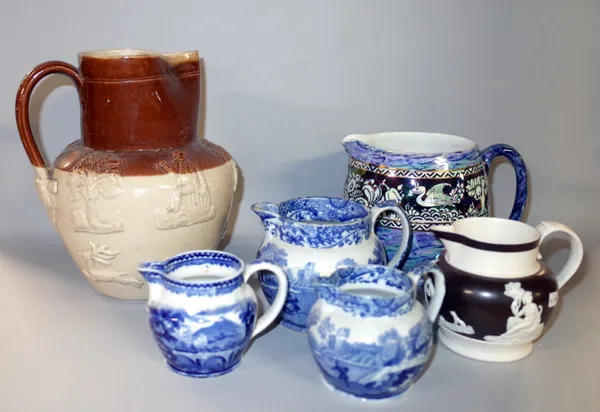 19th/20th century English jugs including; three Italian pattern Spode jugs and assorted (qty).