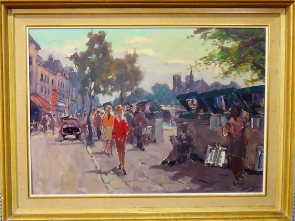 ** Robert (20th century), On the South Bank, Paris, oil on canvas, indistinctly signed and inscribed PARIS, 48.5cm x 68.5cm.