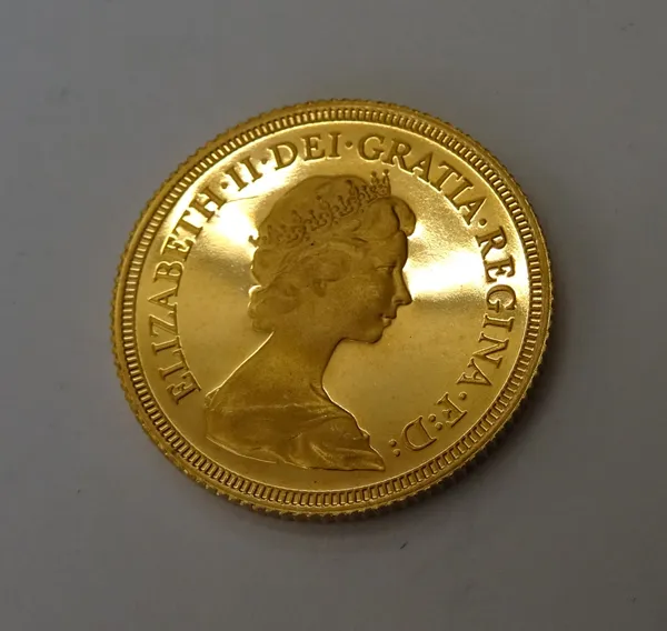 An Elizabeth II proof sovereign 1979.