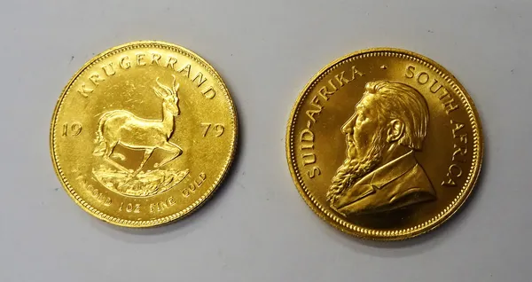 Two Krugerrands 1979 and 1981, (2).