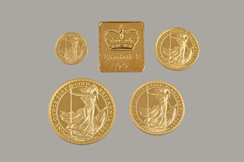 A United Kingdom Britannia gold proof four coin set 1991, comprising; one tenth of an ounce, one quarter of an ounce, half an ounce and one ounce, wit
