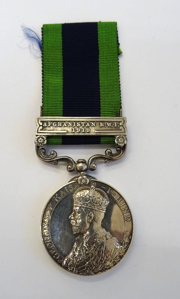 The Indian General Service Medal with bar Afghanistan N.W.F. 1919 to 10014 PTE.G.BING , 2/KING'S REGT.