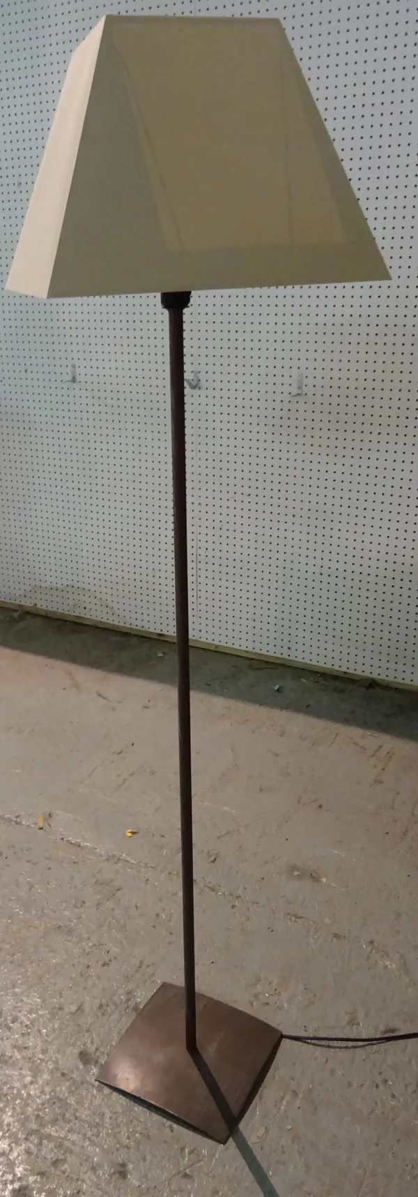 A pair of 20th century simulated rusted standard lamps, (2).