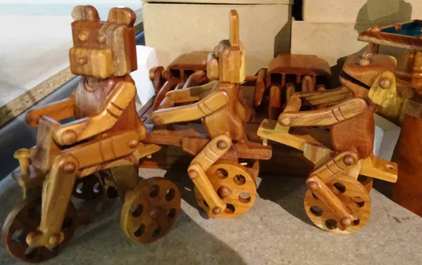A large collection of 20th century hardwood automaton models, (qty).