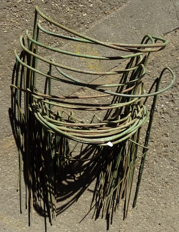 A quantity of wrought iron garden hoops, (qty).