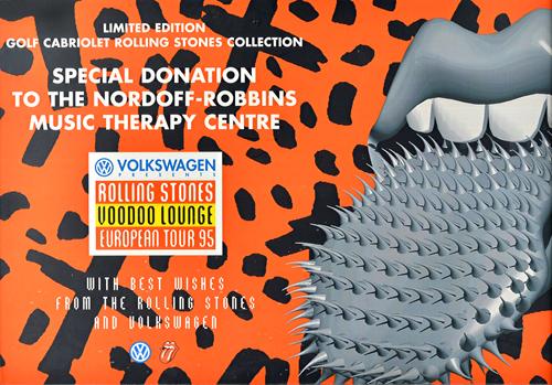 ROLLING STONES - Voodoo Lounge European Tour, 1995 promotional poster. Limited Edition Golf Cabriolet Rolling Stones Collection, special donation to t