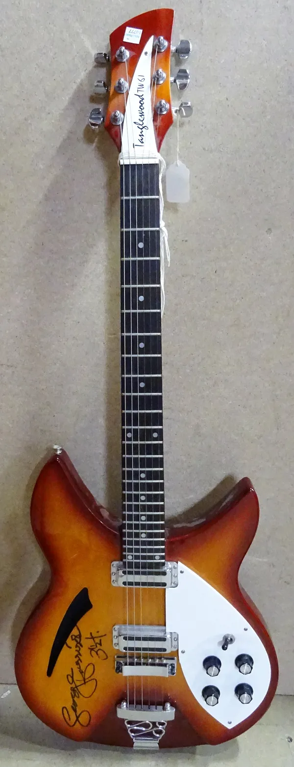 TANGLEWOOD TW61 Electric Guitar, ca. 1990s:  a 6 string, in the Rickenbacker style, 'Tanglewood TW 61' name plate on head, 4 volume / tone controls, p