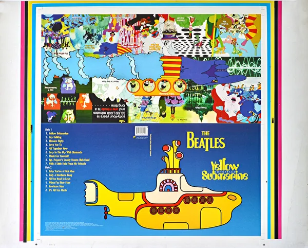The Beatles -  'Yellow Submarine, Songtrack', a modern re-issue album artwork proof, of the compilation / soundtrack album, 1999, sleeve designed by F
