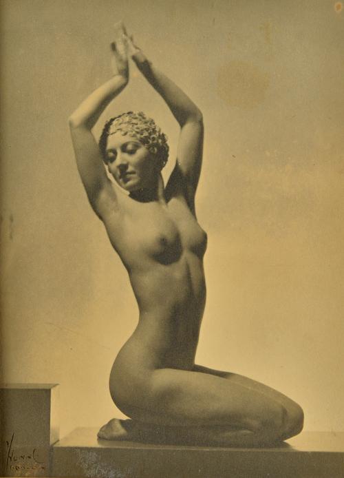 ATTRIBUTED TO YVONNE GREGORY (1889 - 1970) ;two portraits of Miss Carole of Paul and Earl Whirlwind Skaters, ca. 1930s:  two gelatin silver prints, mo