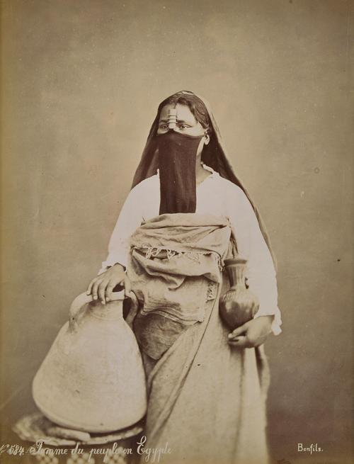 EGYPT:  FELIX BONFILS (1831 - 1885) AND OTHERS: Femmes Egyptiennes, ca. 1880s.  four albumen prints, mounted, two titled, numbered 572 and 584, Bonfil