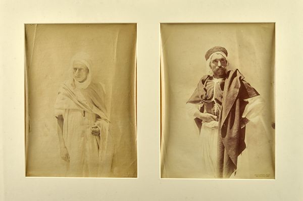 J. KUHN and A.C. CHAMPAGNE  (fl. 1880s - 1890s)  Algiers   Portraits, ca, 1880s:  two albumen prints mounted side by side within one frame, photograph