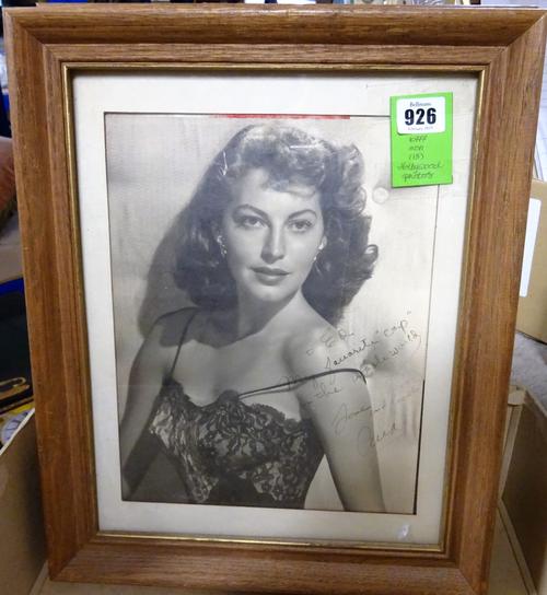 HOLLYWOOD PHOTOGRAPHS  AVA GARDNER AND OTHERS:  a collection of thirteen, mostly signed publicity photographs, 1940s - 1970s, including a black and wh