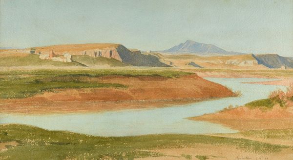 Paul Alfred de Curzon (1820-1895), Aqua-Acetosa et rochers de Nasons, watercolour, inscribed and dated 5.10.52, 26cm x 46cm. Illustrated Catalogue no.