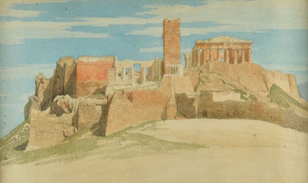 Paul Alfred de Curzon (1820-1895), Views of the Acropolis, a pair, watercolour, one signed and dated 19 Avril '52, each 26cm x 46cm.(2) Illustrated At