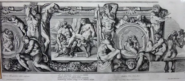 After Annibale Carracci, Friezes, a pair of engravings by Petrus Aquila, each 28.5cm x 68cm, (2). A/S