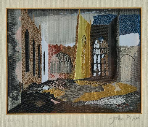 John Piper (1903-1992), Coventry Cathedral, 1940, Embroidery, designed and woven by J & J Cash Ltd, to commemorate The Silver Jubilee of the consecrat