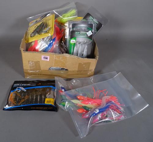 Fishing interest, including; sea fishing lures, lures for wrecking, Muppets, Sandeels, shads and three Hook Hokki rigs used for Bass, Pollock Cod and