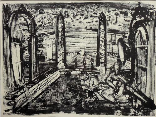 John Craxton (1922-2009), untitled, lithograph, 21cm x 27cm. DDS