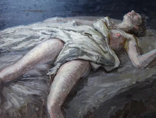 Nicholas Egon (1912-?), Reclining nude, oil on board, signed and dated '56, 74cm x 100cm. DDS