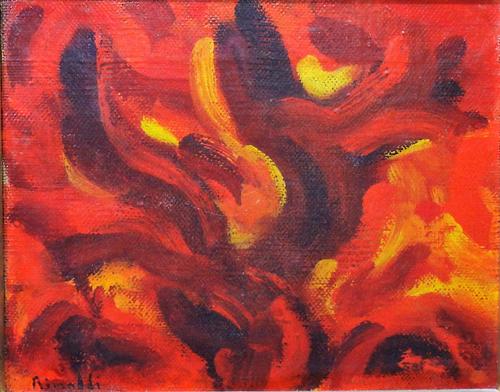 Pier Luigi (20th century), A group of fifteen abstract works, oils watercolours and a sculptural form, eight framed as two, some signed and inscribed,