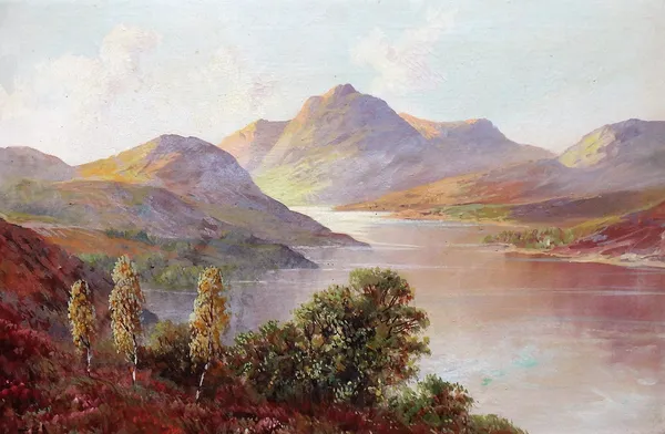 Frances E. Jamieson (1895-1950), Highland loch scenes, a pair, oil on canvas, both signed, each 38cm x 57.5cm.(2) DDS