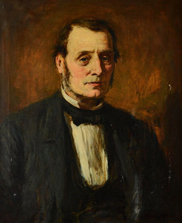 Sir William McTaggart (1835-1910), Portrait of James Templeton, oil on canvas, signed and dated 1877, 75cm x 62cm. Illustrated