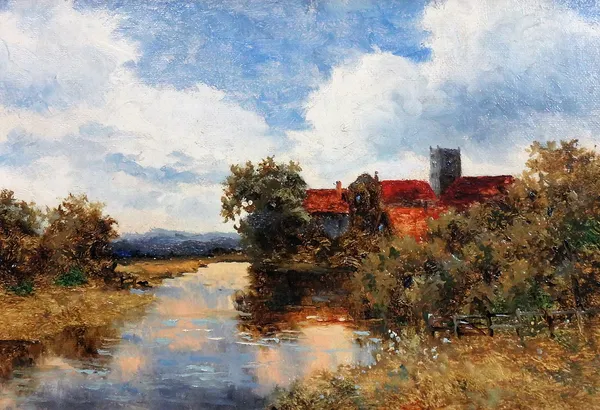 Campbell Mellon (1876-1955), Yateley Church, oil on canvas, 16.5cm x 24cm. DDS Illustrated