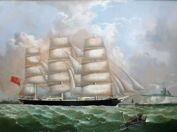 Attributed to William Howard Yorke (1847-1921), West Riding of Liverpool Capn Thomas passing Dover 1879, oil on panel, 54cm x 73cm.