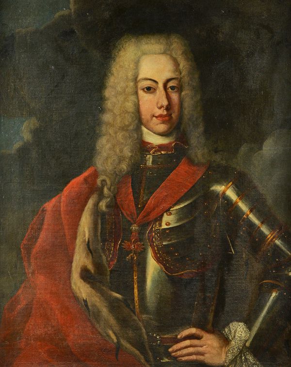 F* de Backer (fl.early 18th Century), Portrait of the Holy Roman Emperor Charles VI, oil on canvas, inscribed and dated on the reverse 'F.de Backer. p