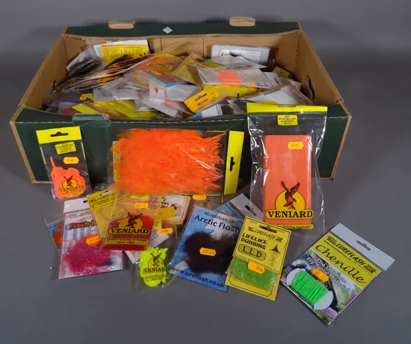 Fishing interest, including; fly tying tools and materials and fly hooks, mainly unused in packets, (qty).  D1