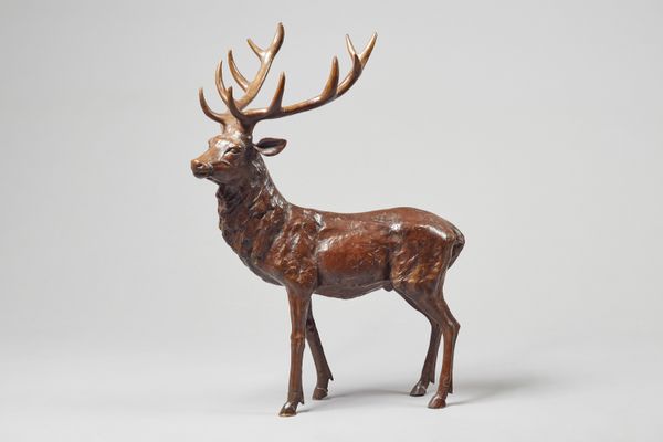 Highland stag, patinated bronze, indistinctly signed, Ltd edition 72/100, 71cm high.