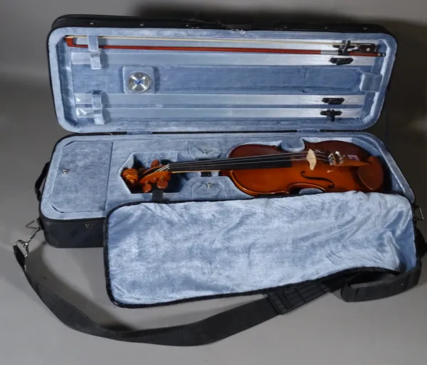 A 20th century cased violin.  S4T