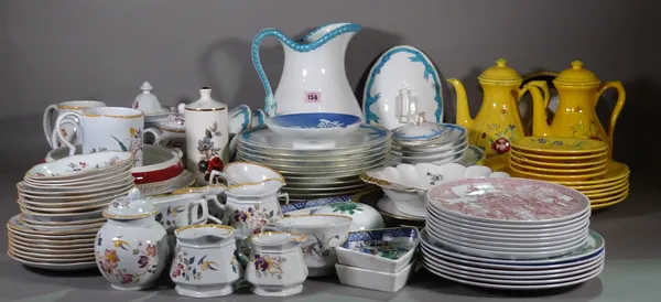 Ceramics, including; a late 19th century white porcelain dinner service stamped 'Daniell London' with ribbon and gilt decoration and a Wedgwood 'Devon