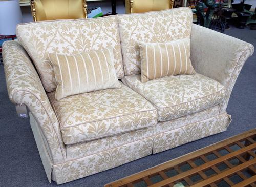 A 20th century square back sofa, with pattern floral upholstery, 180cm wide x 78cm high.