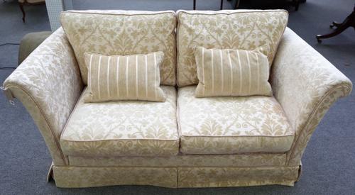 A 20th century square back sofa, with pattern floral upholstery, 180cm wide x 78cm high.