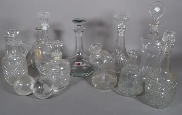 Glassware, comprising; 20th century decanters, (qty).  S2T