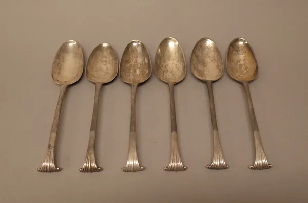 Six various silver tablespoons adapted to the Onslow pattern, (6). 4819