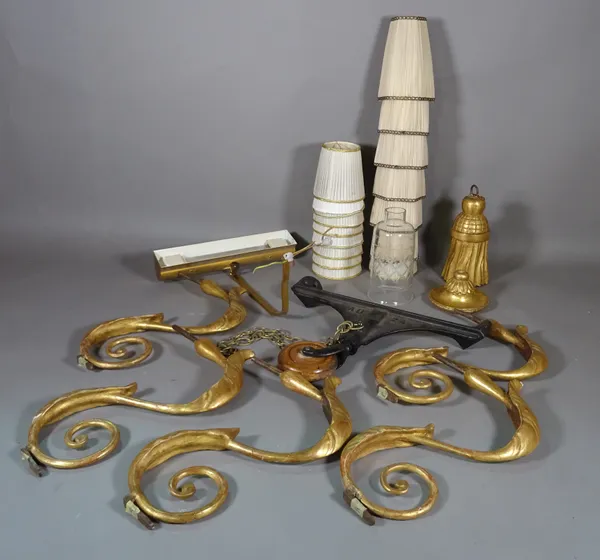 A restorers lot; parts of a chandelier.  BAY 1