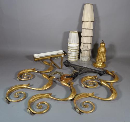 A restorers lot; parts of a chandelier.  BAY 1